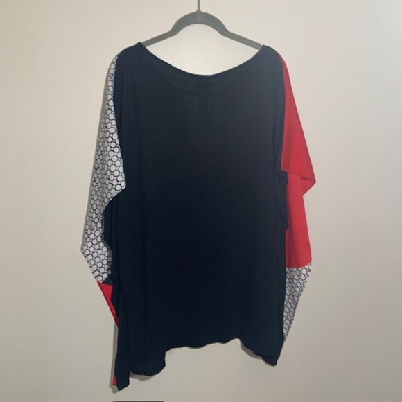 Chico's Geometric Colorblock Lagenlook Artsy Abstract Poncho Top - Size S/M - Picture 8 of 8